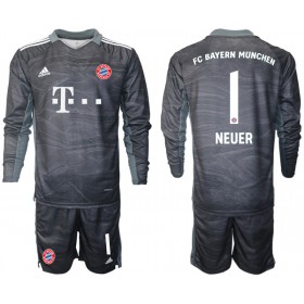 Koszulka Bayern Monachium Manuel Neuer 1 Bramkarska Dziecięcy Wyjazdowe Stroje Piłkarskie 2021/22 Długi Rękaw